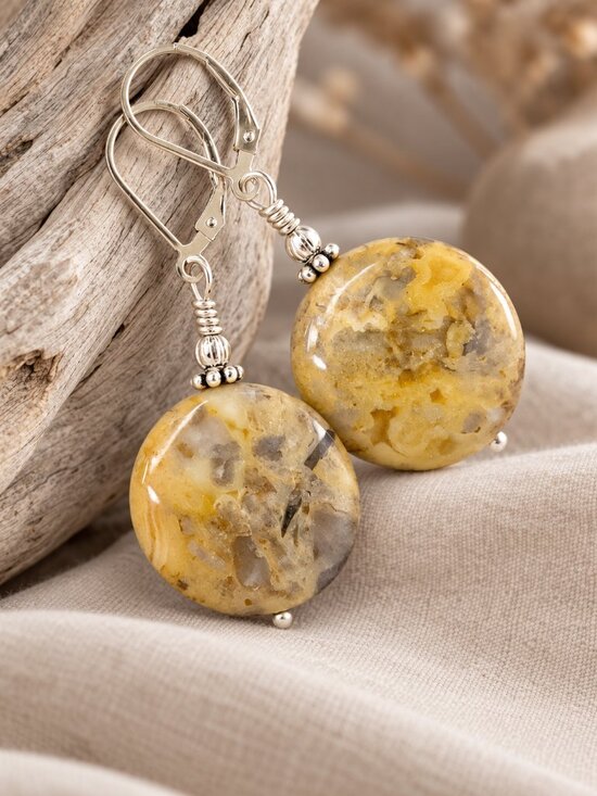 Kachina Designs Jewelry Jewelry - Crazy Lace Agate Earrings With Sterling Silver Leverback Earwires